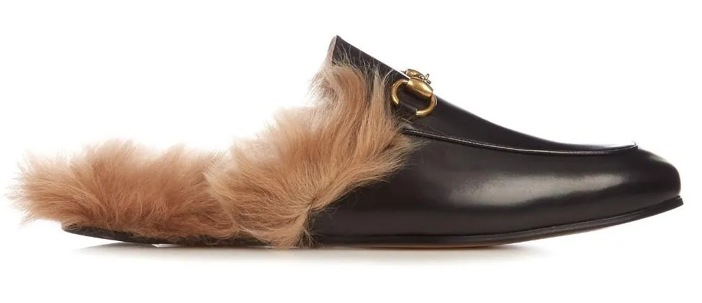 Princetown Horsebit Fur-Lined Leather Loafer-Slippers - (Pink, Red, Black)