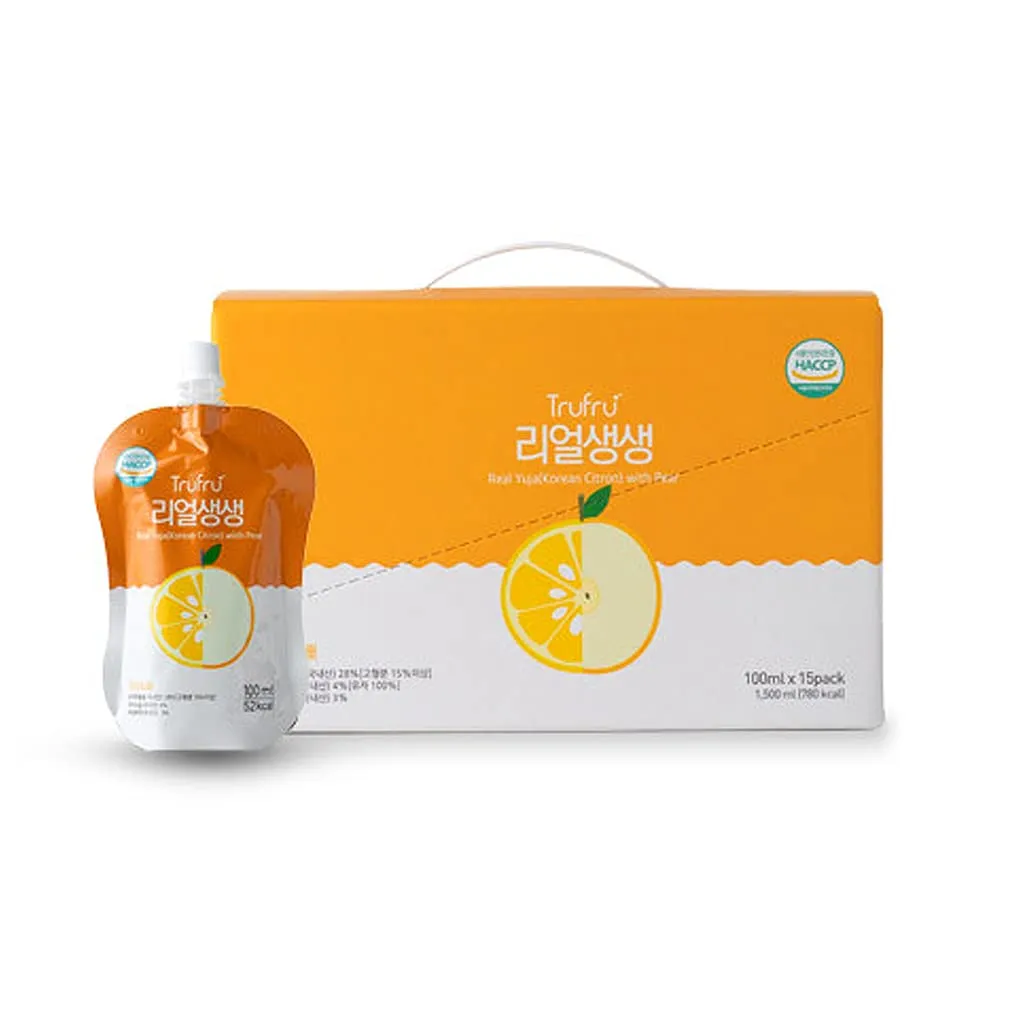 PURE PLAN Trufru Real yuja juice 100mlx15 Korean Citron Healthy and Beauty juice Vitamin C