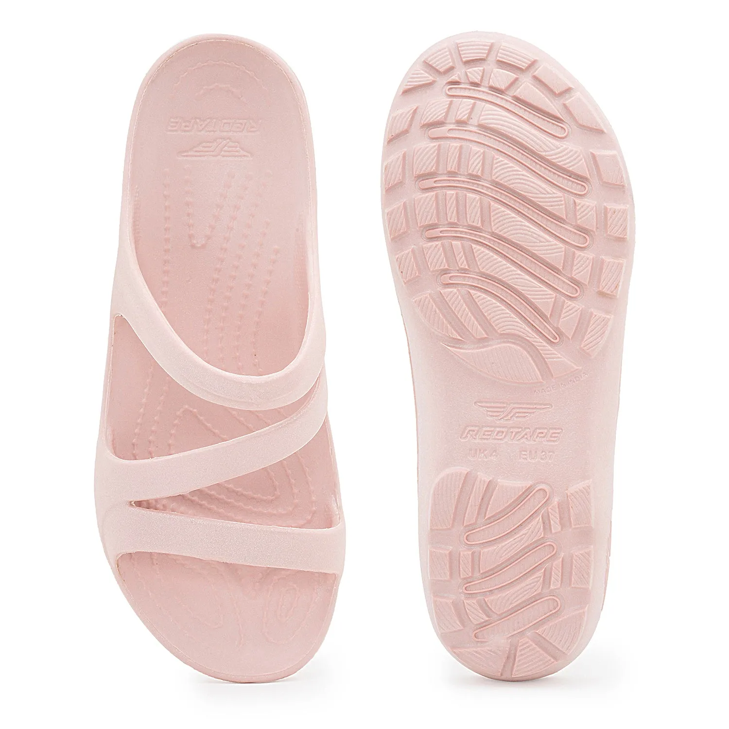 Red Tape Casual Sliders for Women | Refined Round-Toe Shape with a Relaxing Slip-On Support