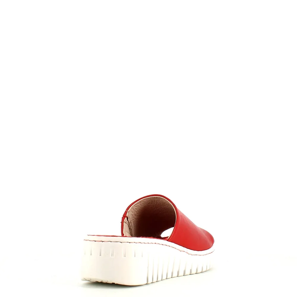 Rizzoli Wedge Slide Red Leather