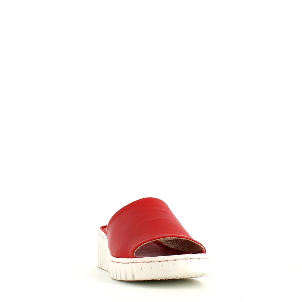 Rizzoli Wedge Slide Red Leather