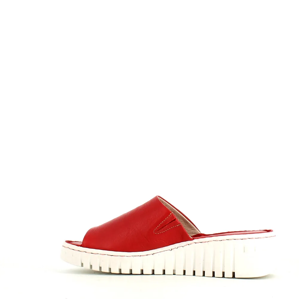 Rizzoli Wedge Slide Red Leather