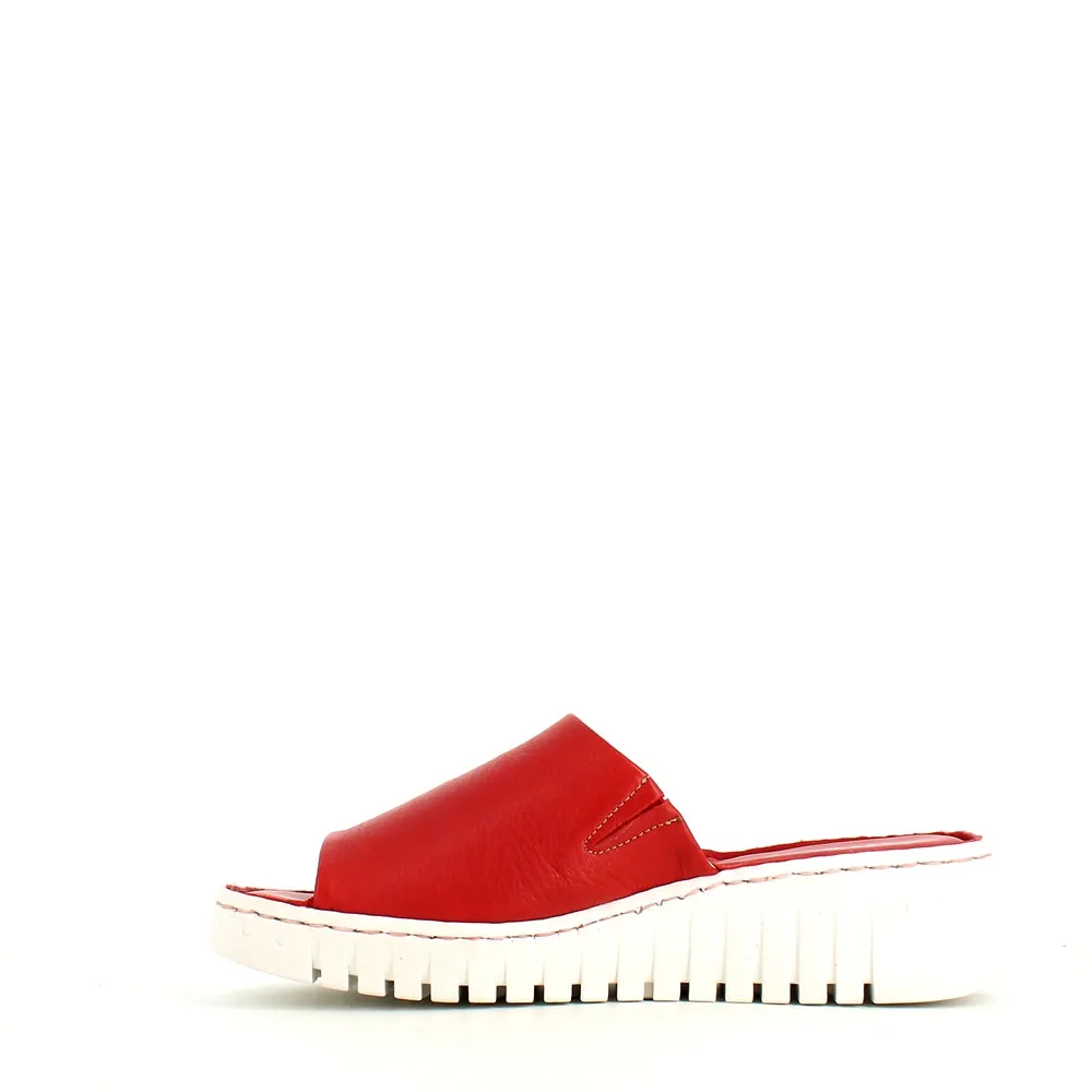 Rizzoli Wedge Slide Red Leather