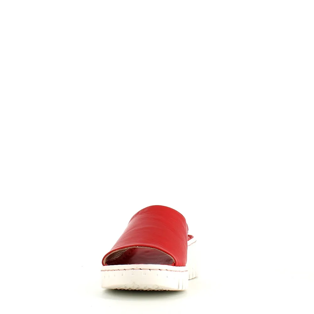 Rizzoli Wedge Slide Red Leather