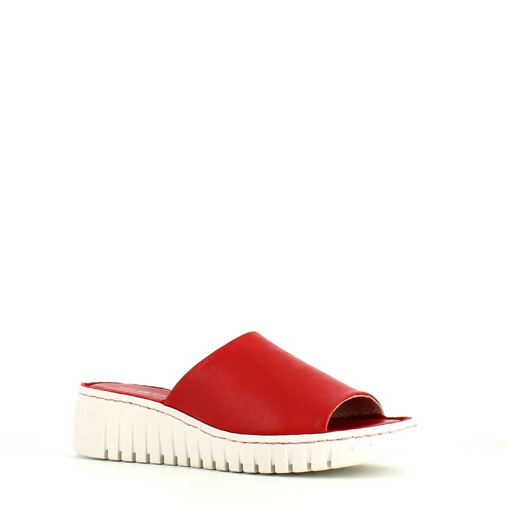 Rizzoli Wedge Slide Red Leather
