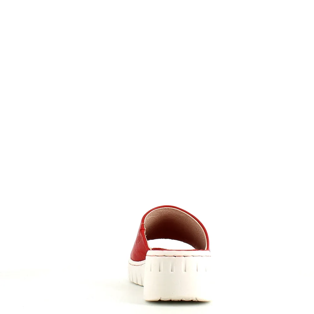 Rizzoli Wedge Slide Red Leather