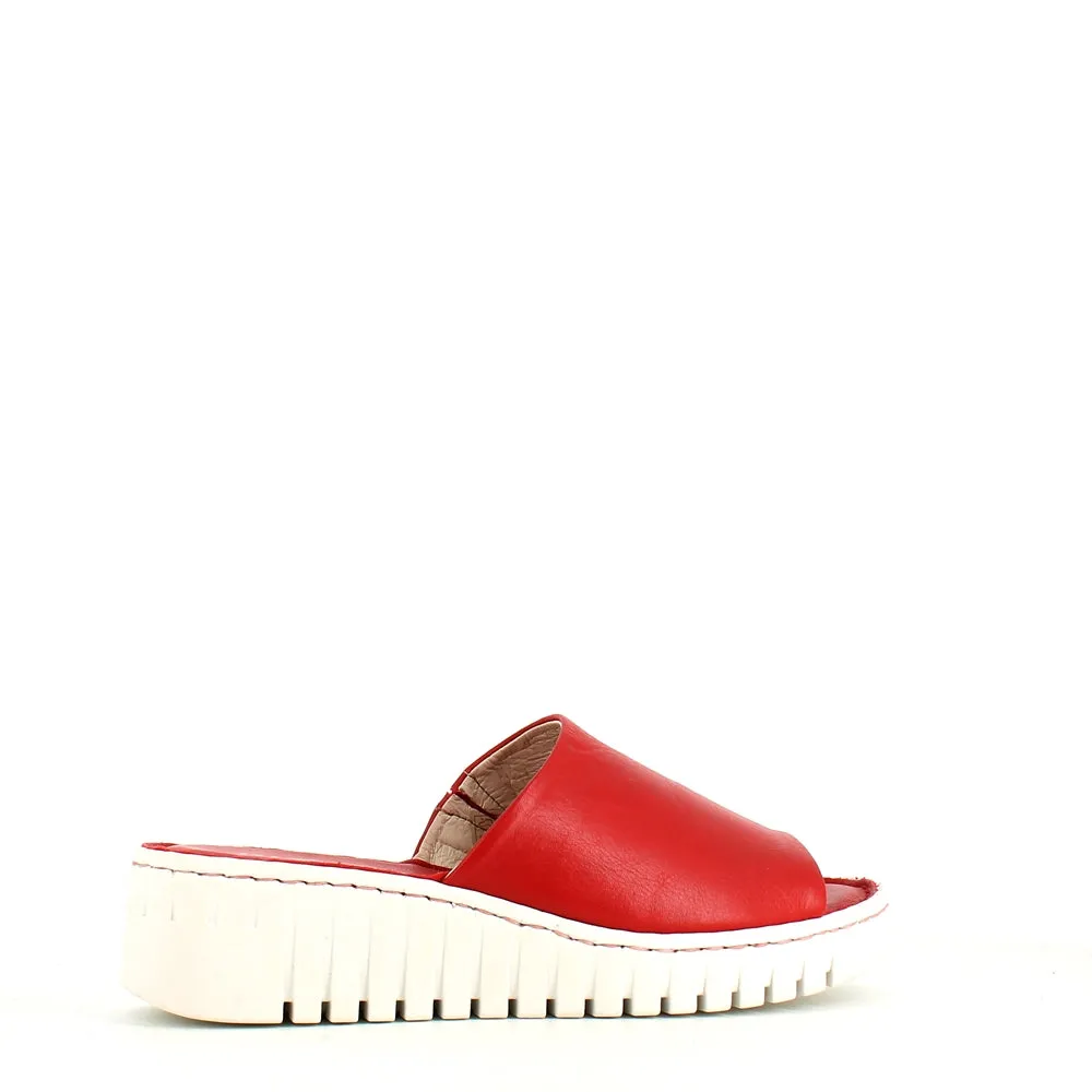 Rizzoli Wedge Slide Red Leather