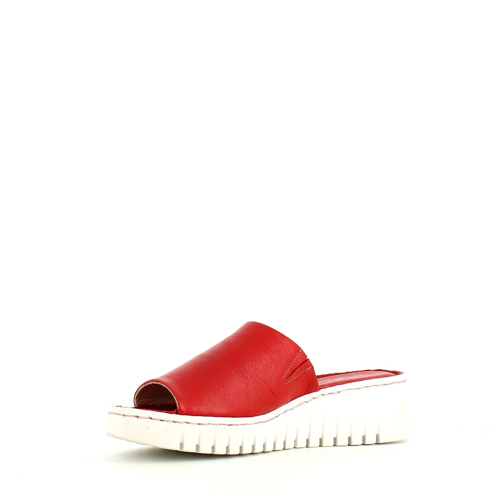 Rizzoli Wedge Slide Red Leather