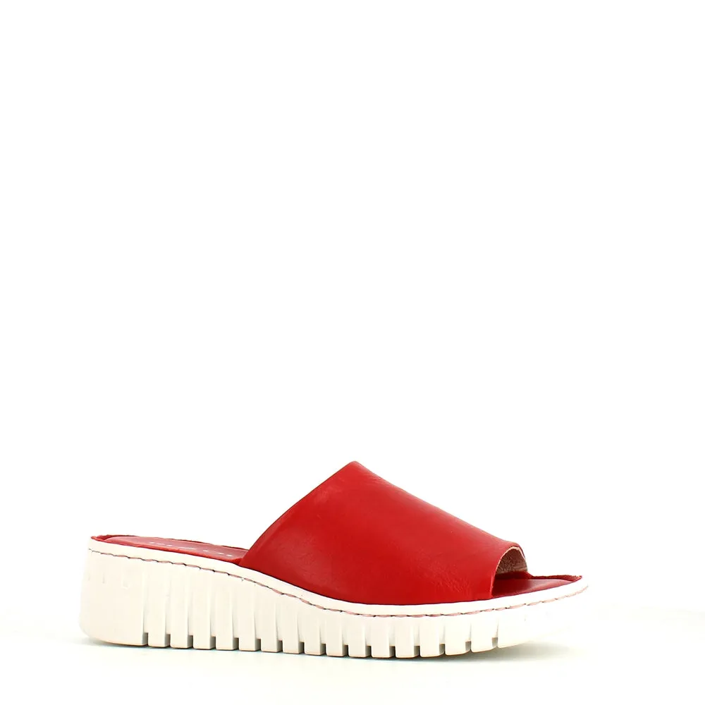 Rizzoli Wedge Slide Red Leather
