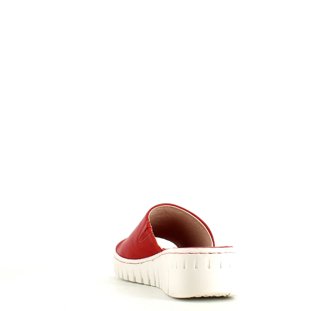 Rizzoli Wedge Slide Red Leather