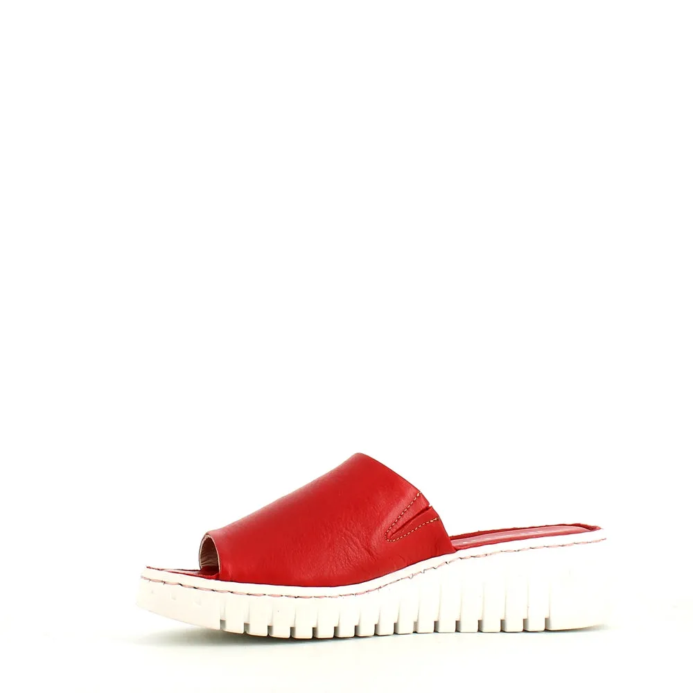 Rizzoli Wedge Slide Red Leather