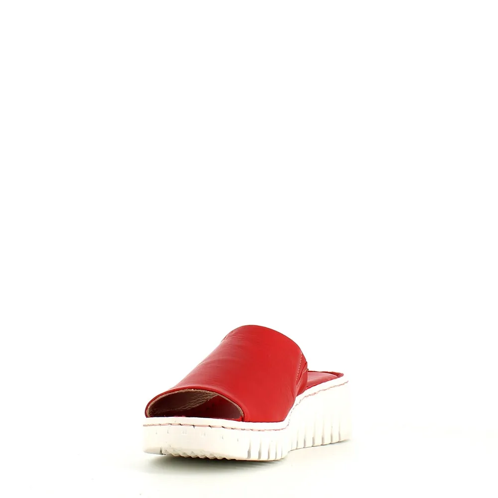 Rizzoli Wedge Slide Red Leather