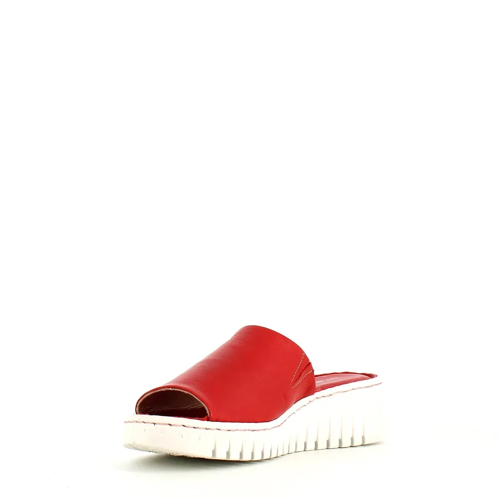 Rizzoli Wedge Slide Red Leather