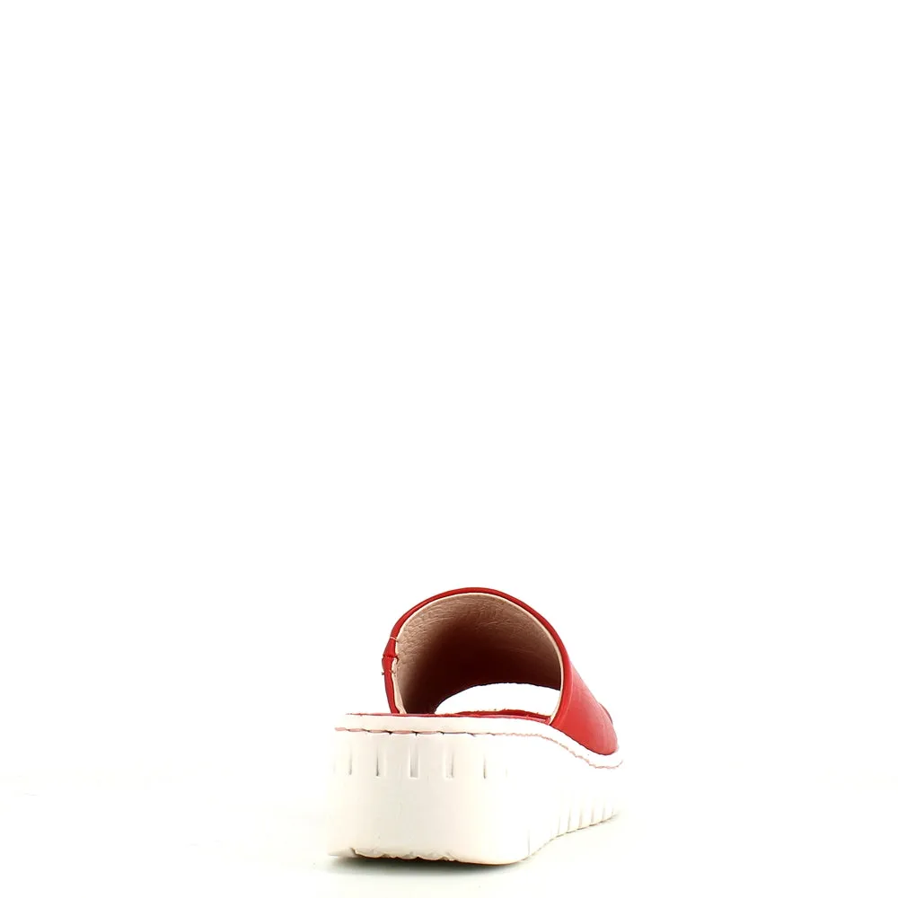 Rizzoli Wedge Slide Red Leather