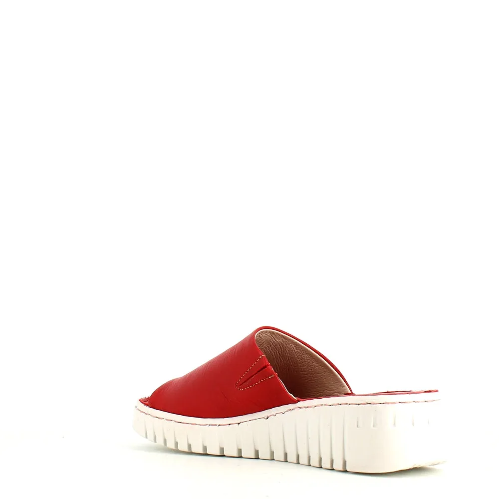 Rizzoli Wedge Slide Red Leather
