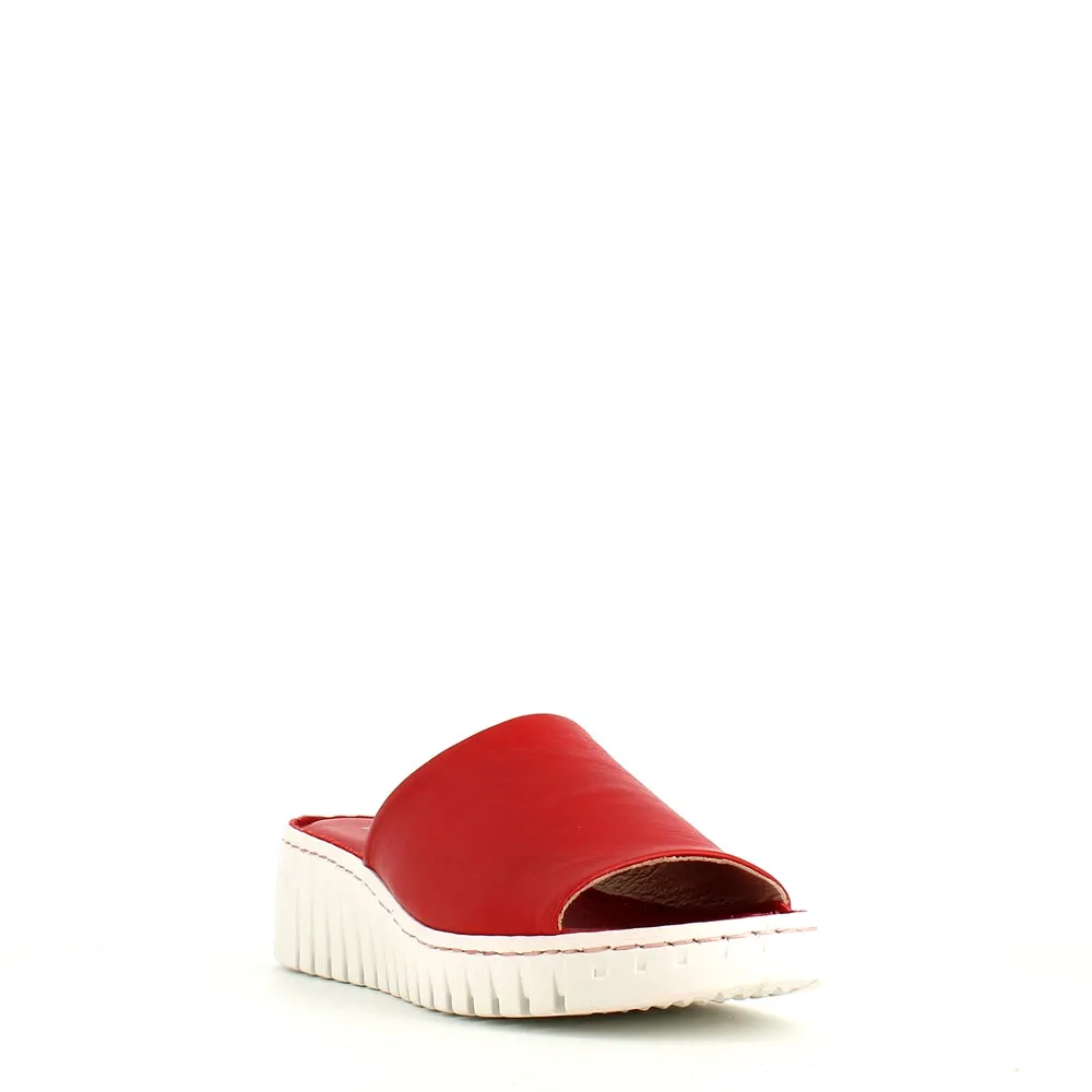 Rizzoli Wedge Slide Red Leather