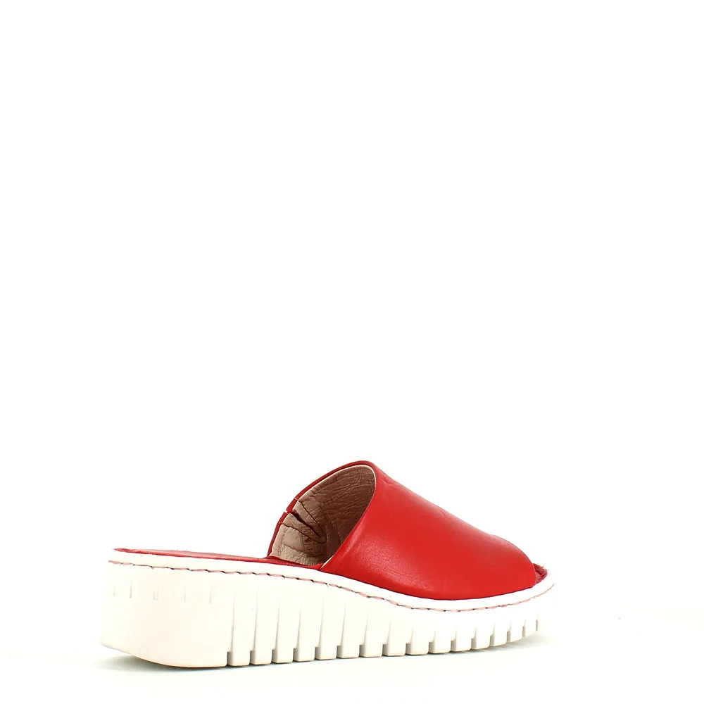 Rizzoli Wedge Slide Red Leather