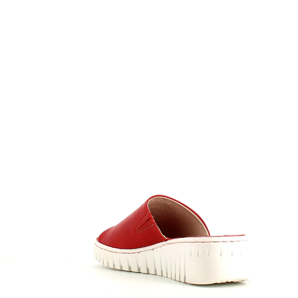 Rizzoli Wedge Slide Red Leather