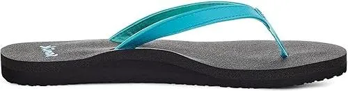 Sanuk Women's Yoga Joy Flip-Flop Sandals – Lightweight Cushioned Thong Sandals with Real Yoga Mat Footbed and Soft Lining for All-Day Comfort, SCBL
