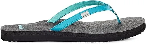 Sanuk Women's Yoga Joy Flip-Flop Sandals – Lightweight Cushioned Thong Sandals with Real Yoga Mat Footbed and Soft Lining for All-Day Comfort, SCBL