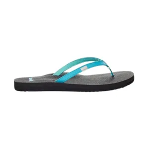 Sanuk Women's Yoga Joy Flip-Flop Sandals – Lightweight Cushioned Thong Sandals with Real Yoga Mat Footbed and Soft Lining for All-Day Comfort, SCBL