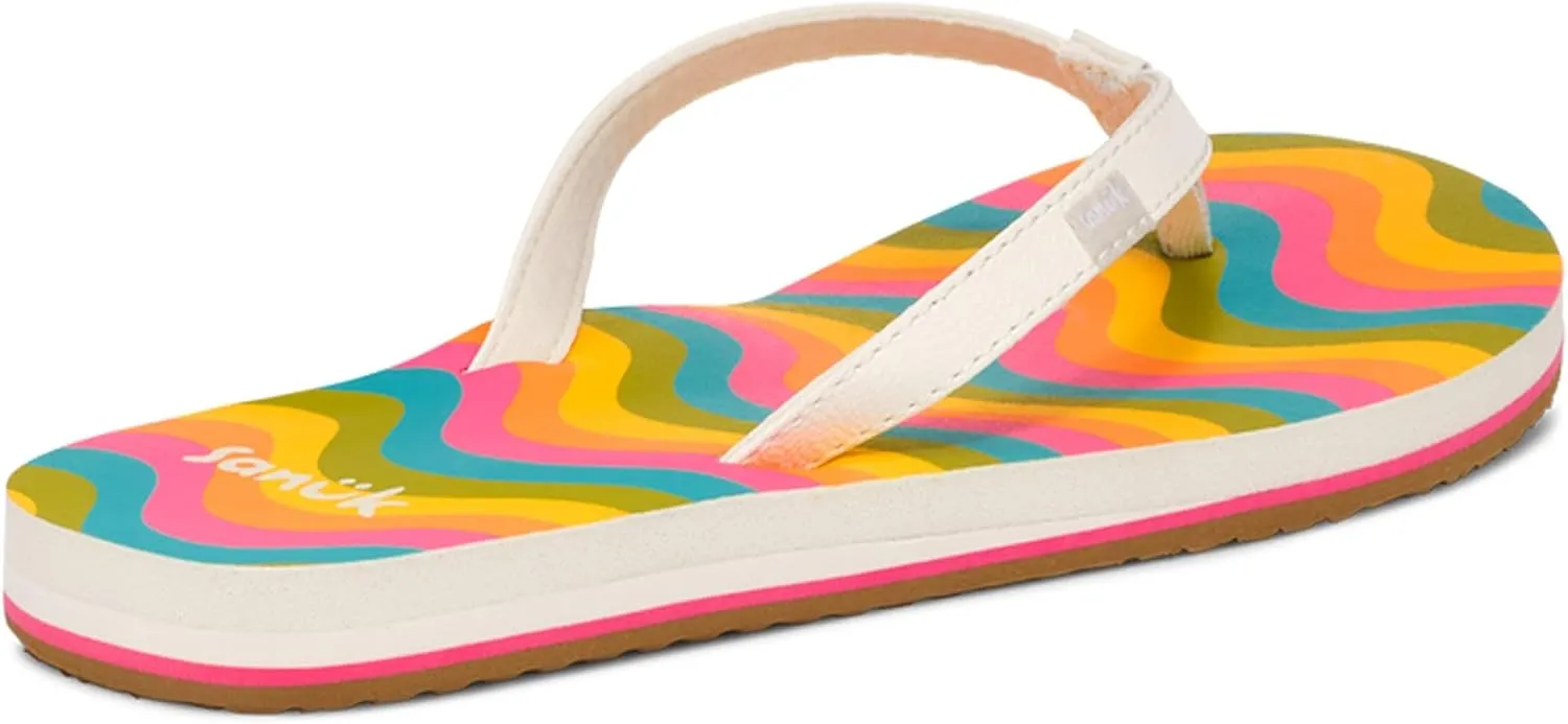 Sanuk Yoga Joy Rainbow | Flip Flops for Women | Yoga Sandals For Women | Women's Beach Sandals | Memory Foam Footbed