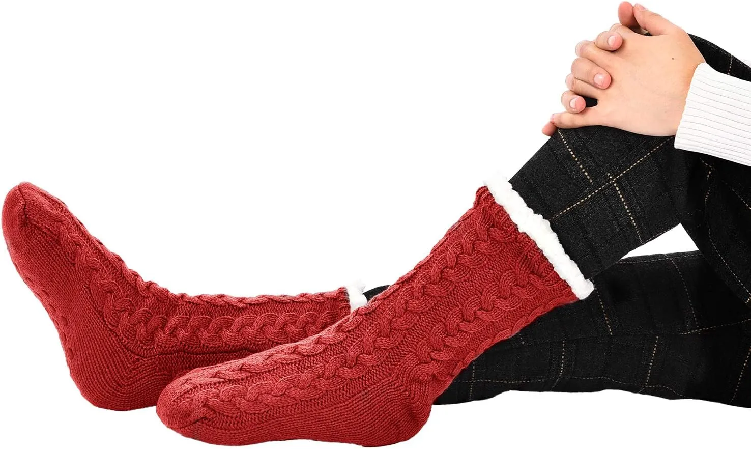 SATINIOR 3 Pairs Women's Winter Slipper Socks Soft Warm Cozy Fuzzy Fleece-lined Slipper Socks