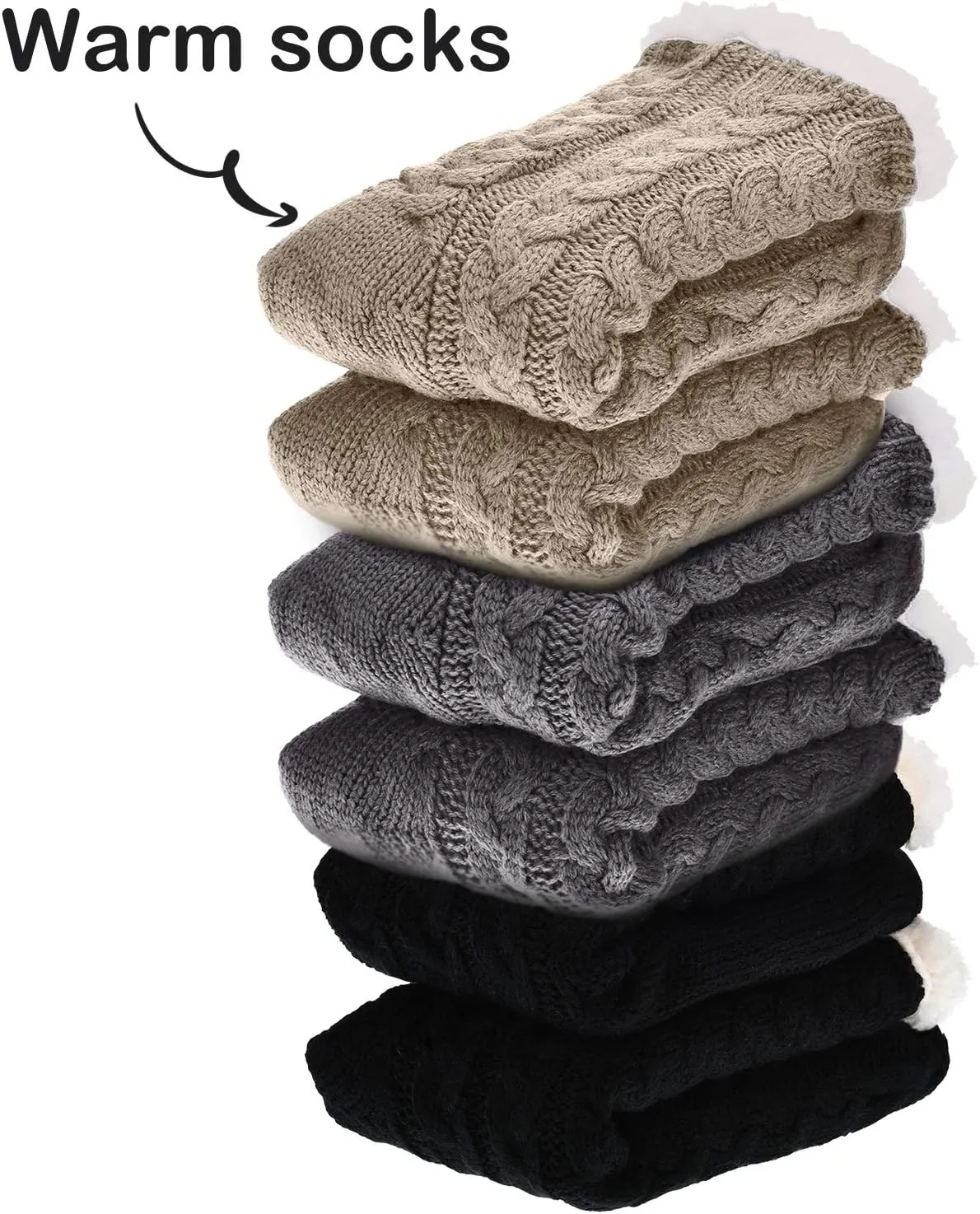 SATINIOR 3 Pairs Women's Winter Slipper Socks Soft Warm Cozy Fuzzy Fleece-lined Slipper Socks