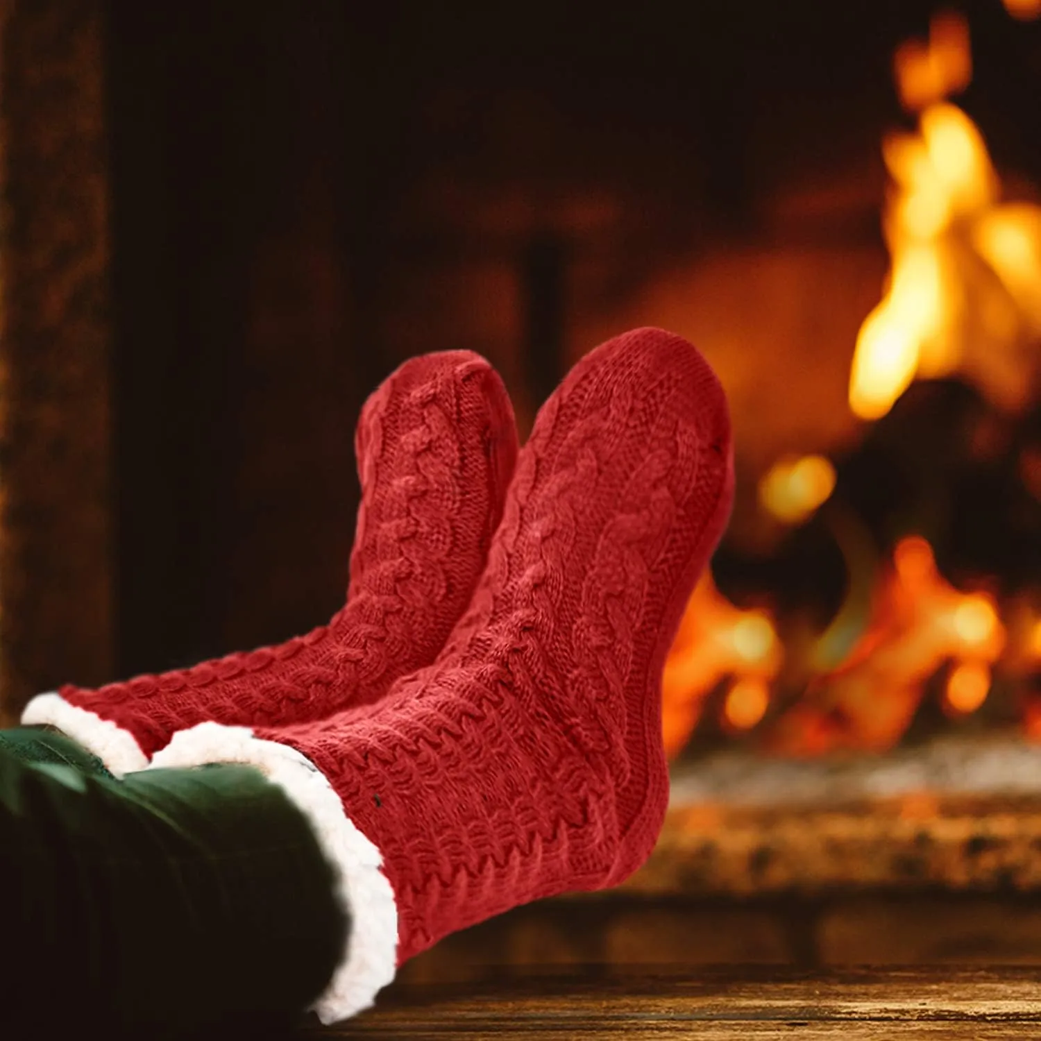 SATINIOR 3 Pairs Women's Winter Slipper Socks Soft Warm Cozy Fuzzy Fleece-lined Slipper Socks