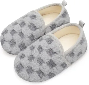 Scurtain Unisex Big Kids Little Kids Slippers Socks Artificial Woolen Slippers with Non-slip Rubber Sole for Big Boys Girls Little Boys Girls