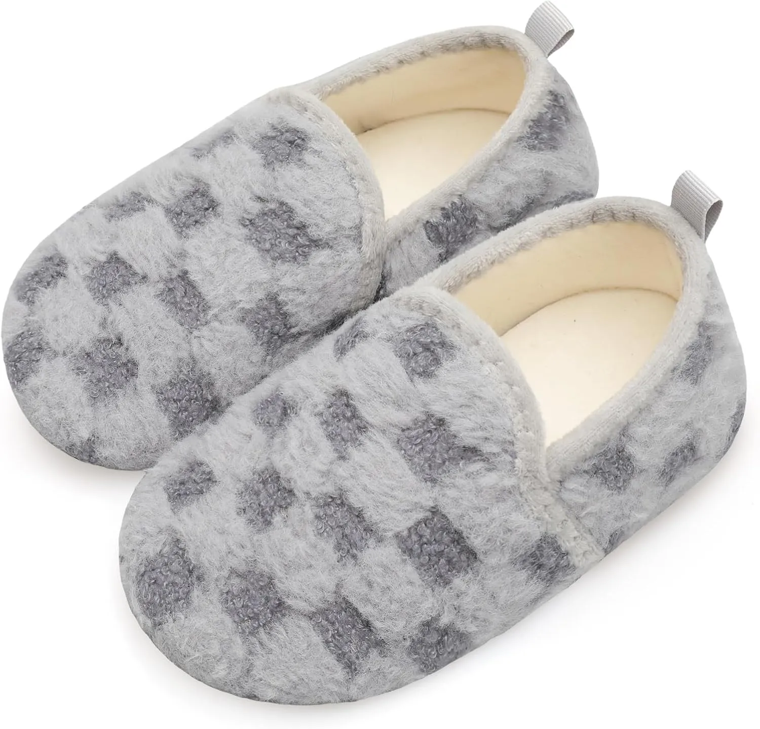 Scurtain Unisex Big Kids Little Kids Slippers Socks Artificial Woolen Slippers with Non-slip Rubber Sole for Big Boys Girls Little Boys Girls