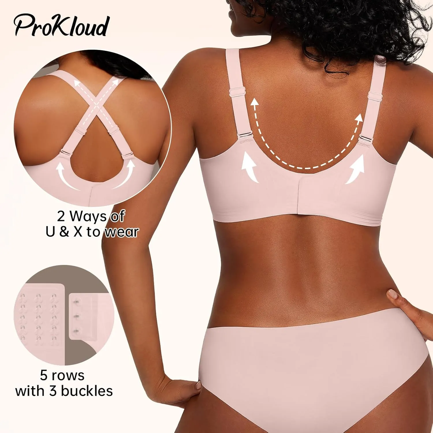 Seamless Wireless Bras for Women Full Coverage Push Up Bra Comfortable No Underwire Bralettes Deep V with Support and Lift