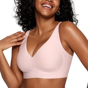 Seamless Wireless Bras for Women Full Coverage Push Up Bra Comfortable No Underwire Bralettes Deep V with Support and Lift