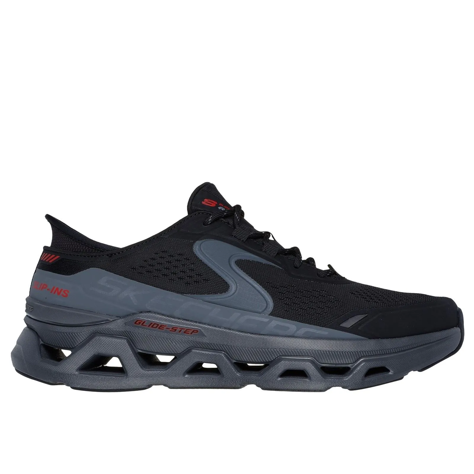 Skechers Glide-Step Altus Baskets Synthétiques Pour Hommes En Noir/Charbon De Bois