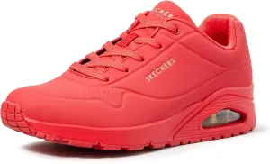 Skechers Women's UNO - Stand On Air Sneaker, Red, 6.5 W US