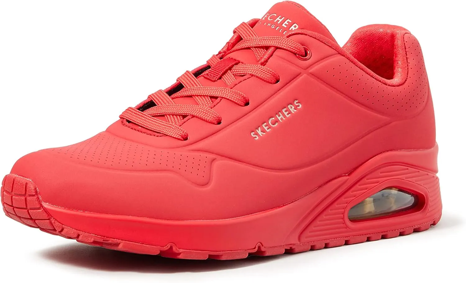 Skechers Women's UNO - Stand On Air Sneaker, Red, 6.5 W US