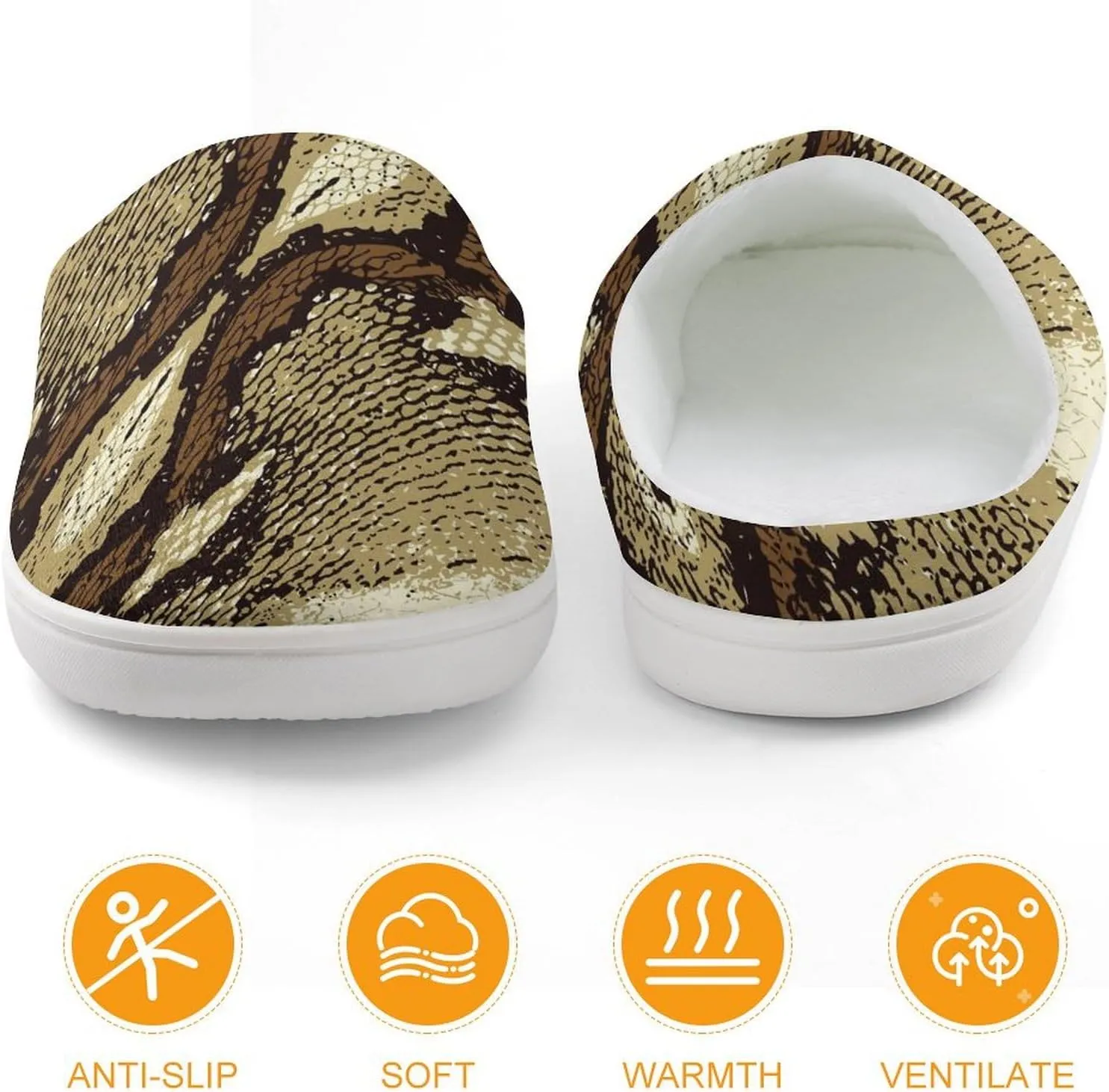 Snake Skin Stripe Pattern Cute Slippers For Girls Boys Anti Slip House Slipper Warm Shoes For Indoor Outdoor