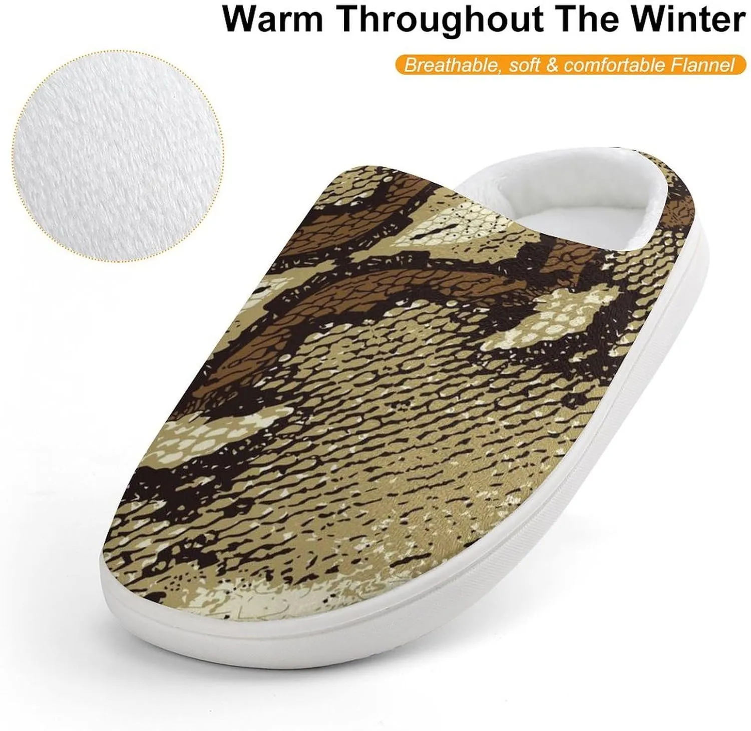 Snake Skin Stripe Pattern Cute Slippers For Girls Boys Anti Slip House Slipper Warm Shoes For Indoor Outdoor