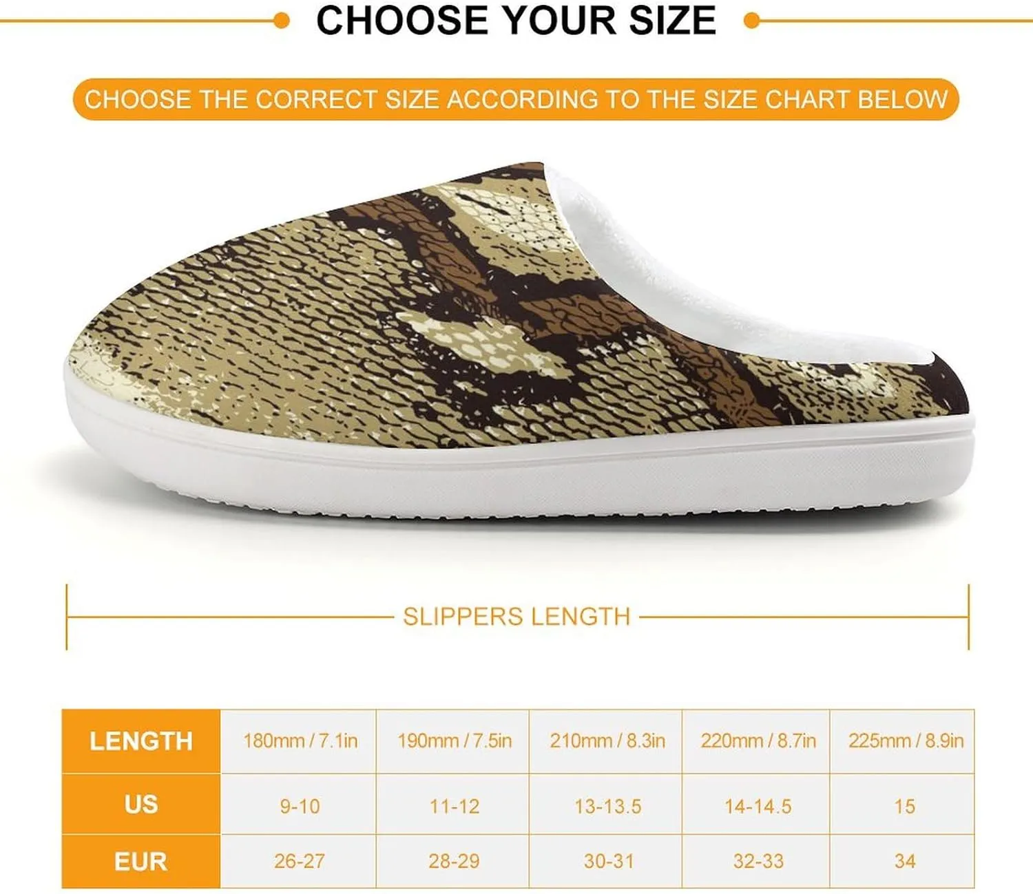 Snake Skin Stripe Pattern Cute Slippers For Girls Boys Anti Slip House Slipper Warm Shoes For Indoor Outdoor