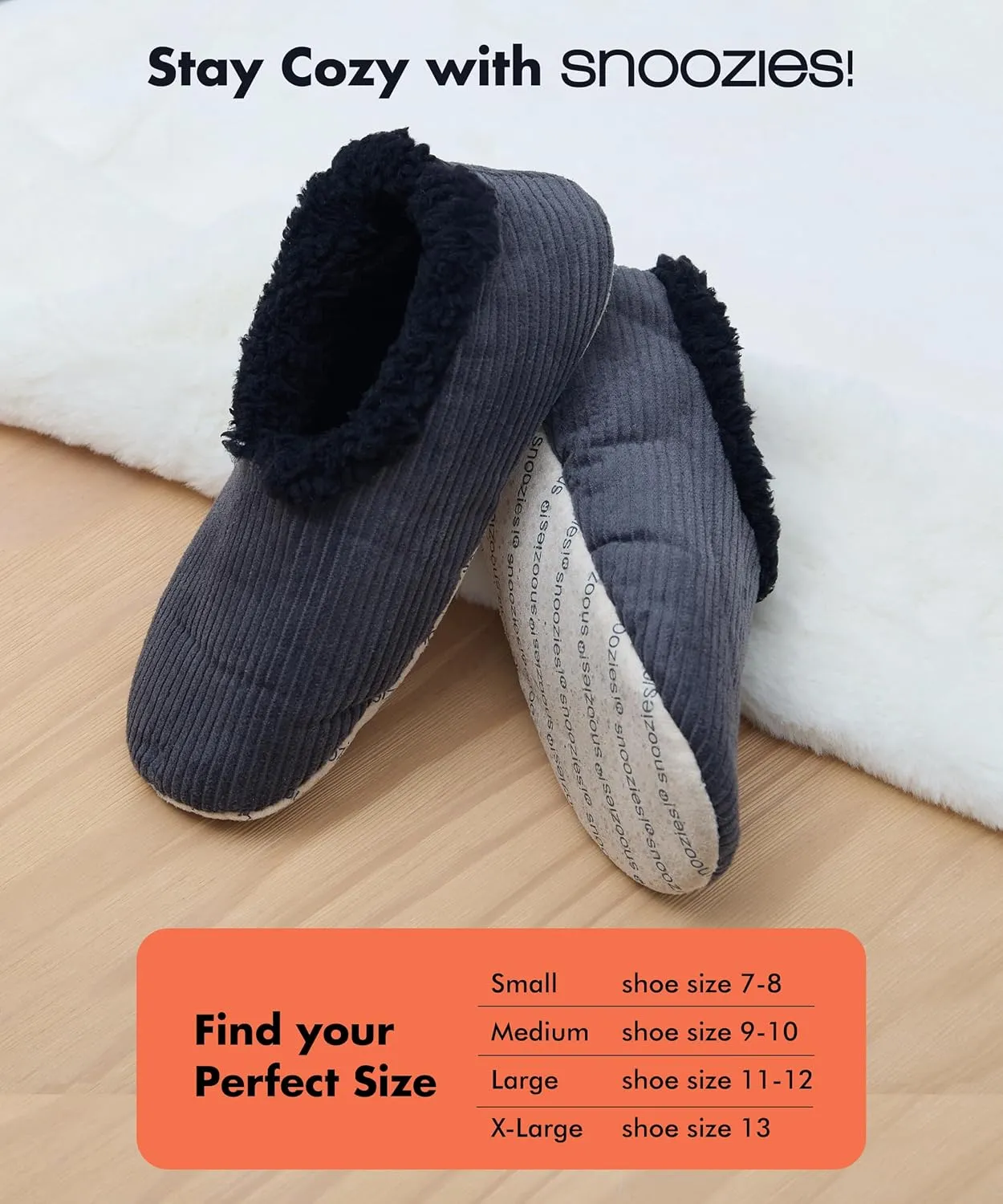 Snoozies Mens Slippers Indoor Plaid, Cord, or Camo, Sherpa Fleece-Lined Slippers Socks Non-Skid, Mens House Shoes, Male Gifts