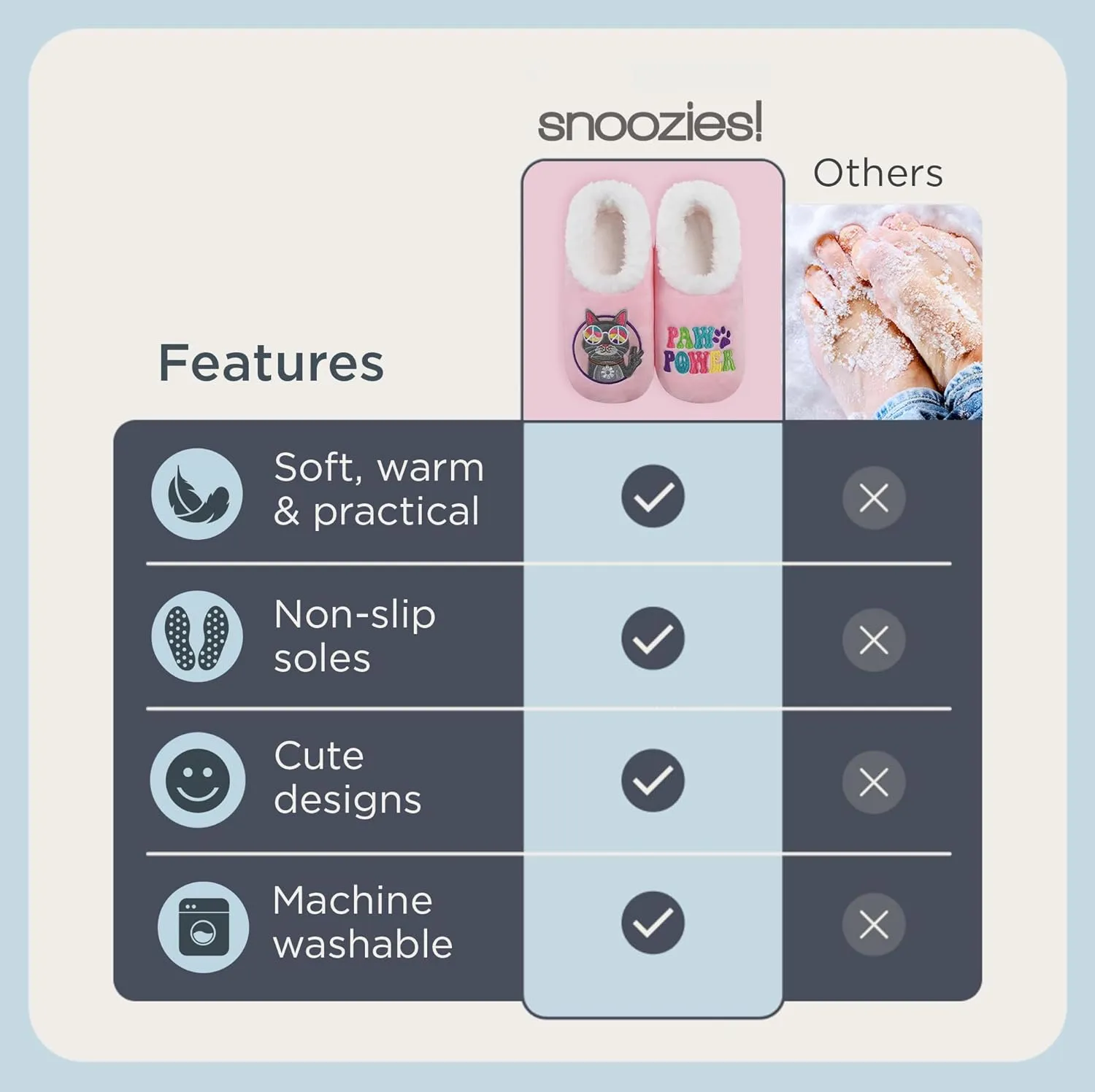 Snoozies Pairable Slipper Socks - Funny House Slippers for Women, Non-Slip Fuzzy Slipper Socks