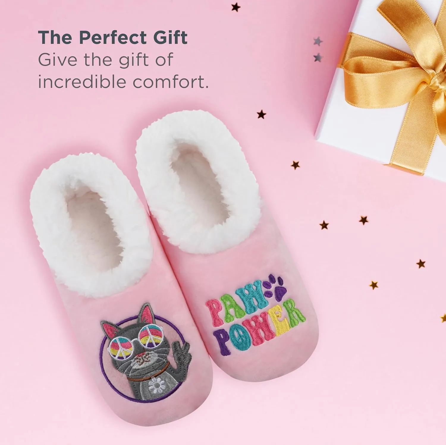 Snoozies Pairable Slipper Socks - Funny House Slippers for Women, Non-Slip Fuzzy Slipper Socks