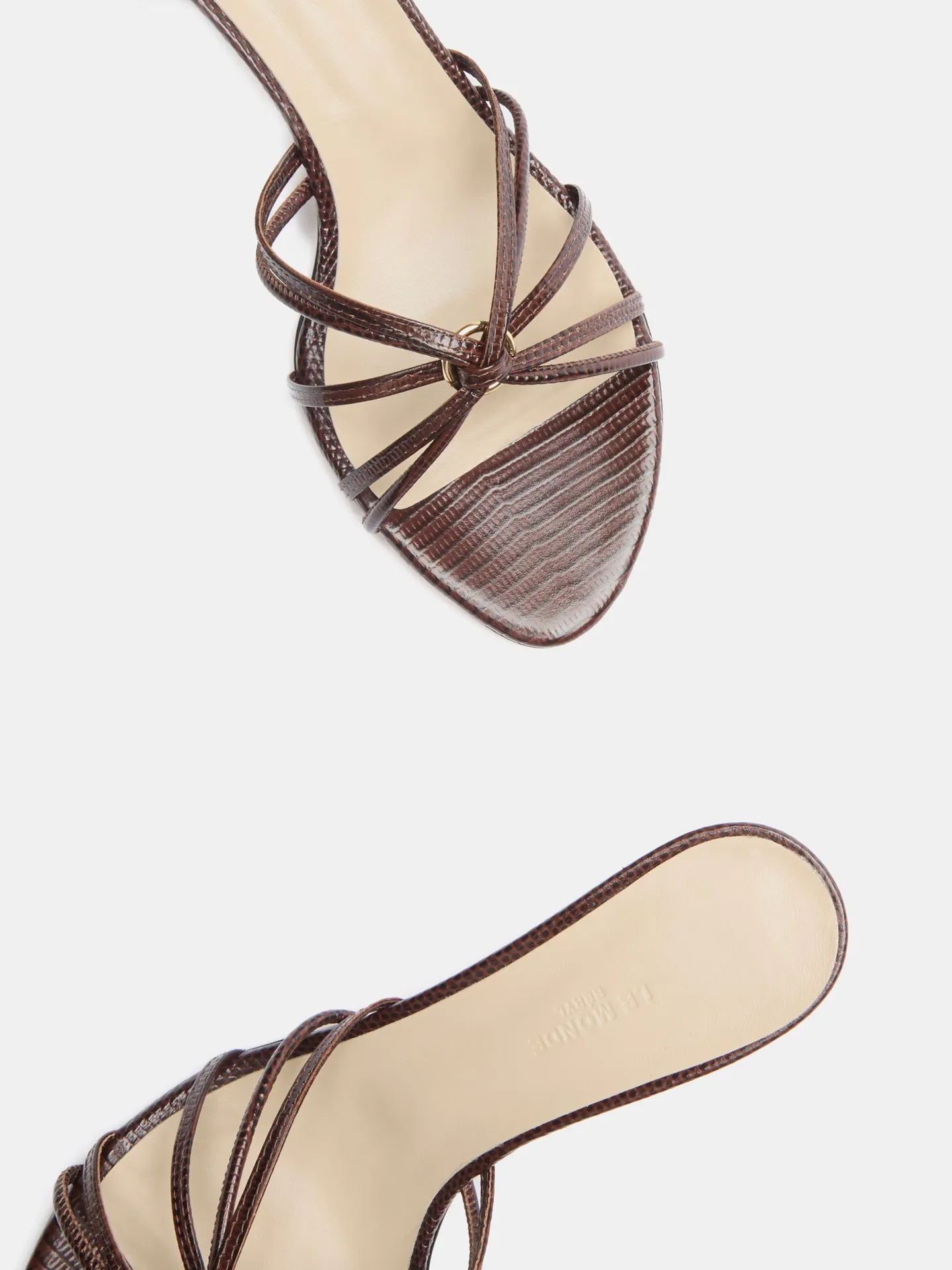 Sofia Strappy Kitten / Bruciato Leather Snake Effect