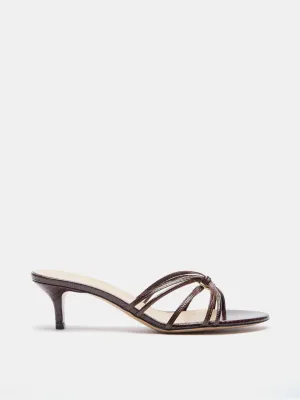 Sofia Strappy Kitten / Bruciato Leather Snake Effect