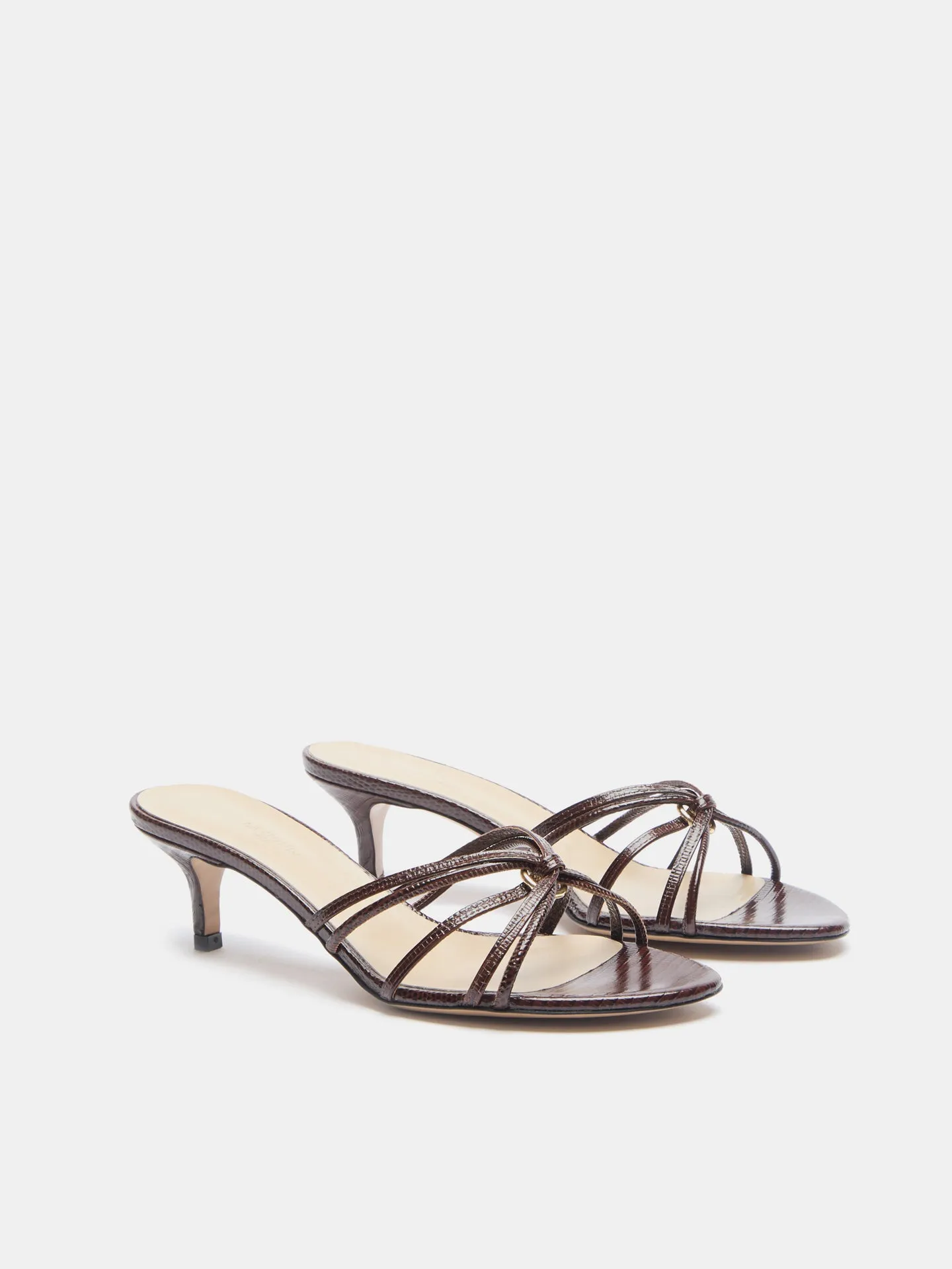 Sofia Strappy Kitten / Bruciato Leather Snake Effect