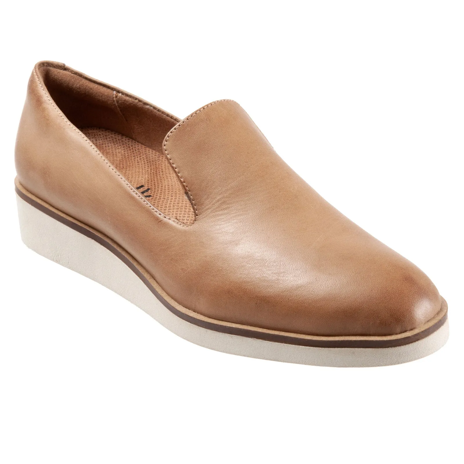 Softwalk Westport S2011-253 Womens Brown Leather Slip On Loafer Flats Shoes