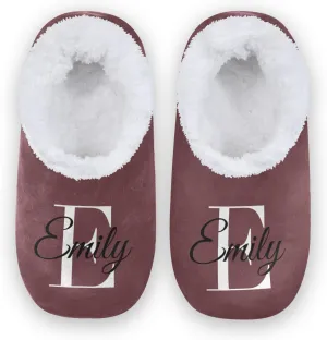 Solid Color Personalized House Slippers for Women Custom Women's Fuzzy Slippers for Indoor Outdoor Slippers Warm Plush Soft Slippers Casual House Shoes for Men