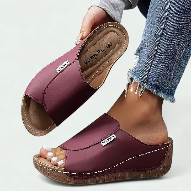 Strazoro | Wedge Slip-On Sandals with Soft Footbed and Wide Upper (Women)