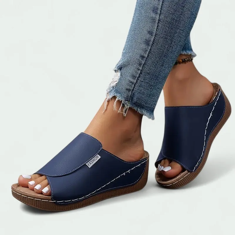 Strazoro | Wedge Slip-On Sandals with Soft Footbed and Wide Upper (Women)