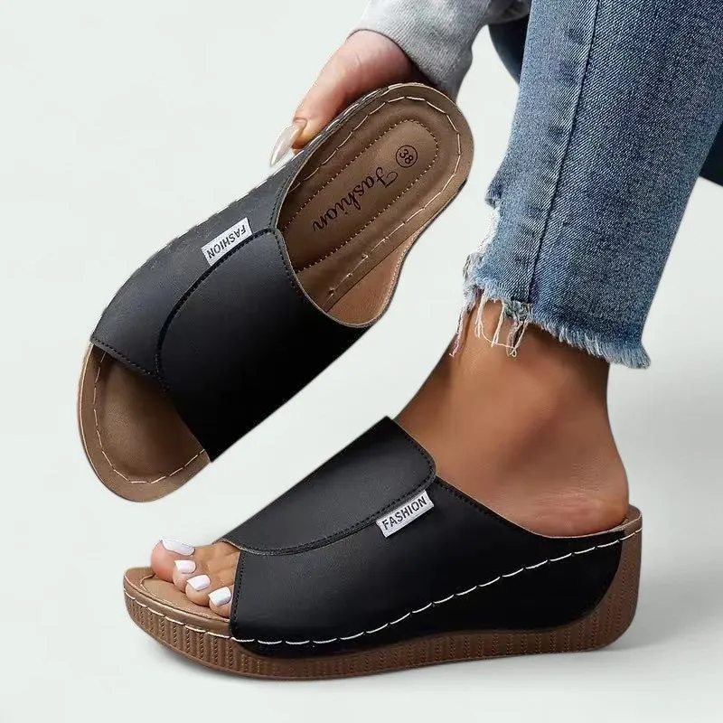 Strazoro | Wedge Slip-On Sandals with Soft Footbed and Wide Upper (Women)